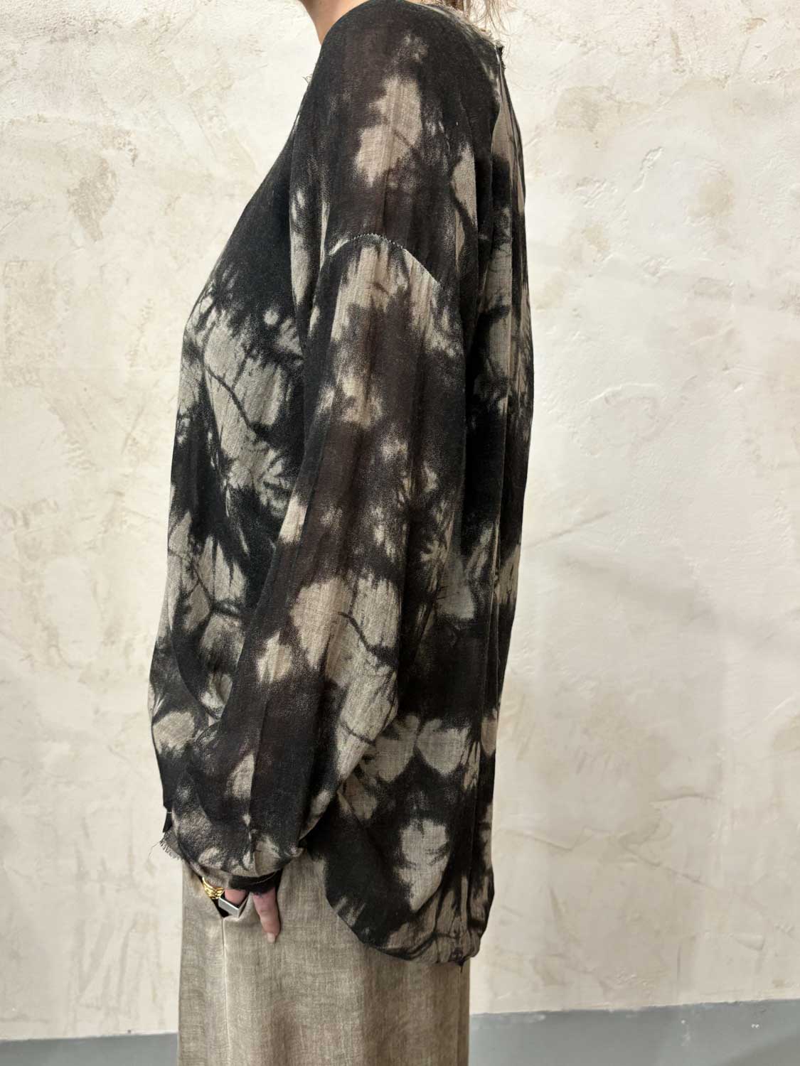 Extra Long Sleeve Tee in Wet Sand by Sanctamuerte-SANCTAMUERTE-Idlewild