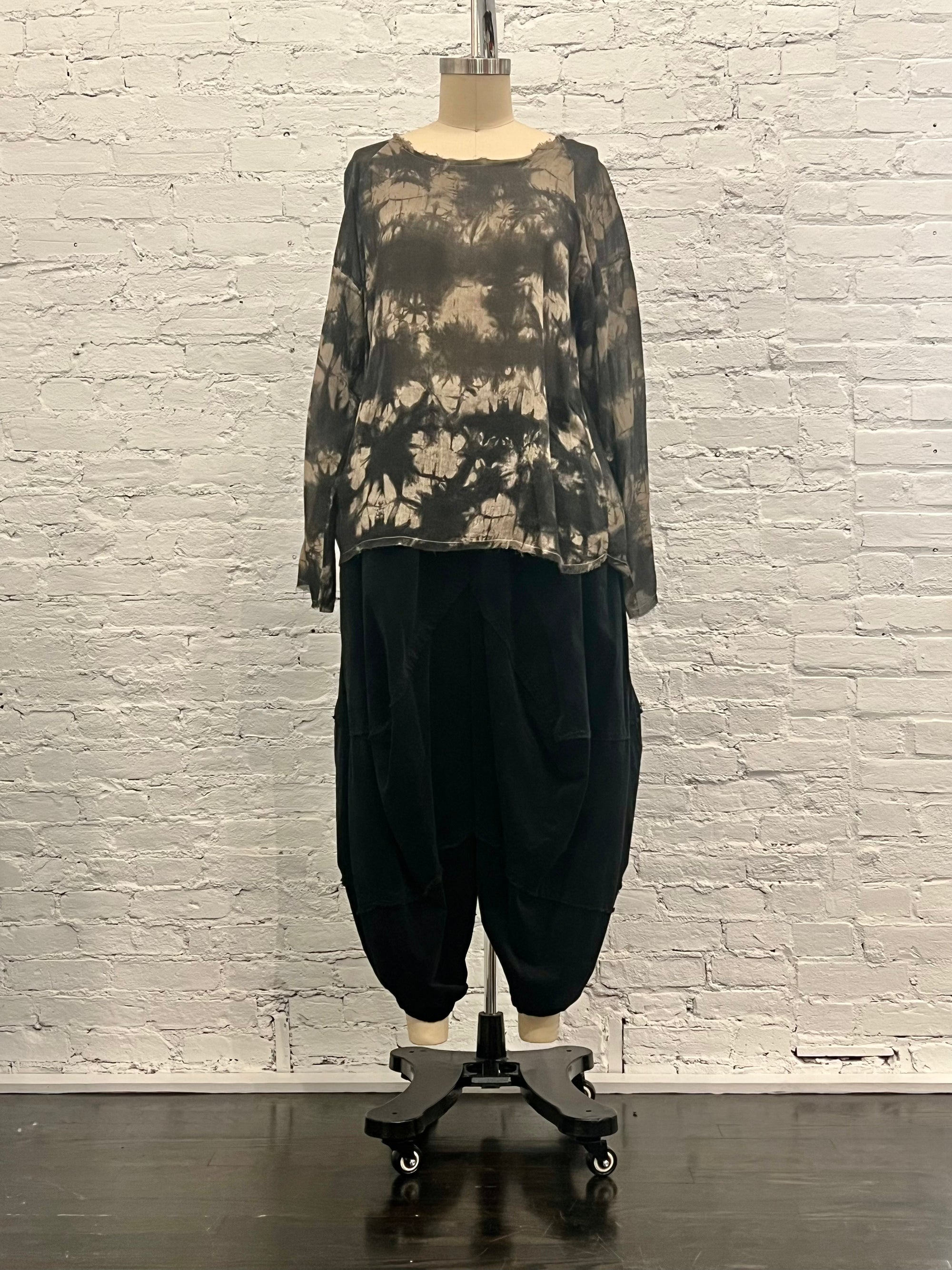 Extra Long Sleeve Tee in Wet Sand by Sanctamuerte-Tops-SANCTAMUERTE-Idlewild