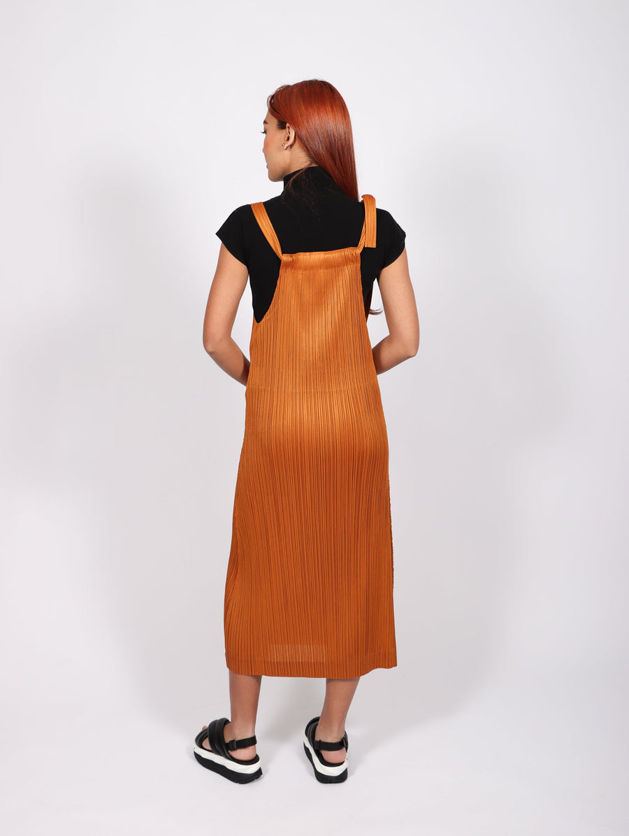 February Monthly Colors Dress in Light Brown by Pleats Please Issey Miyake