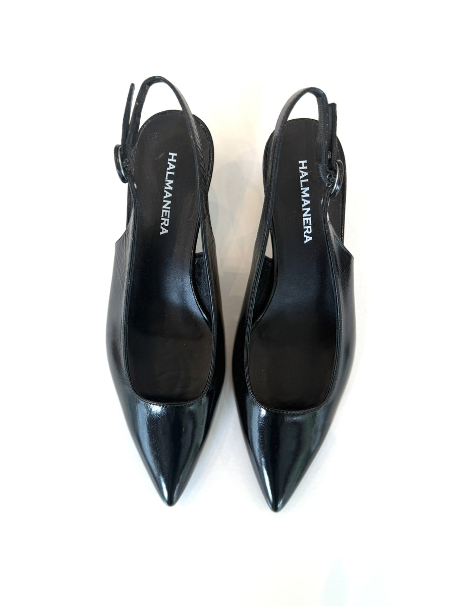 Fede Kitten Heel in Glaze Nero by Halmanera-Shoes-Halmanera-Idlewild
