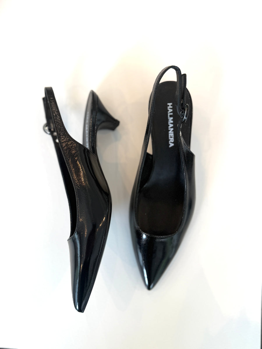 Fede Kitten Heel in Glaze Nero by Halmanera-Shoes-Halmanera-Idlewild