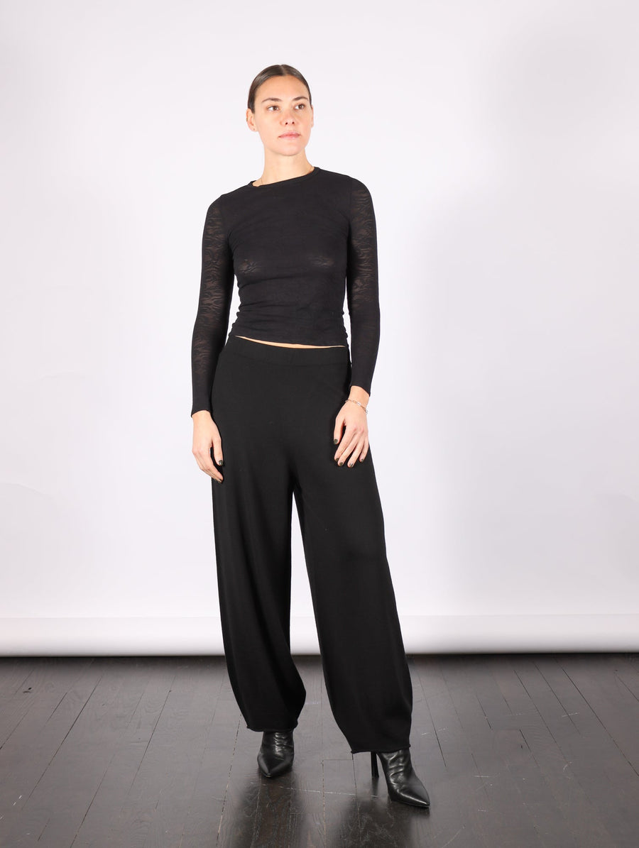 Felted Wool Trouser in Nero by Liviana Conti-Liviana Conti-Idlewild