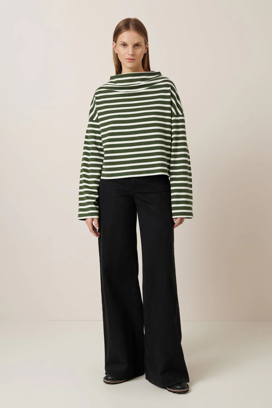 Field Top in Green Lily Stripe by Kowtow-Tops-Kowtow-Idlewild
