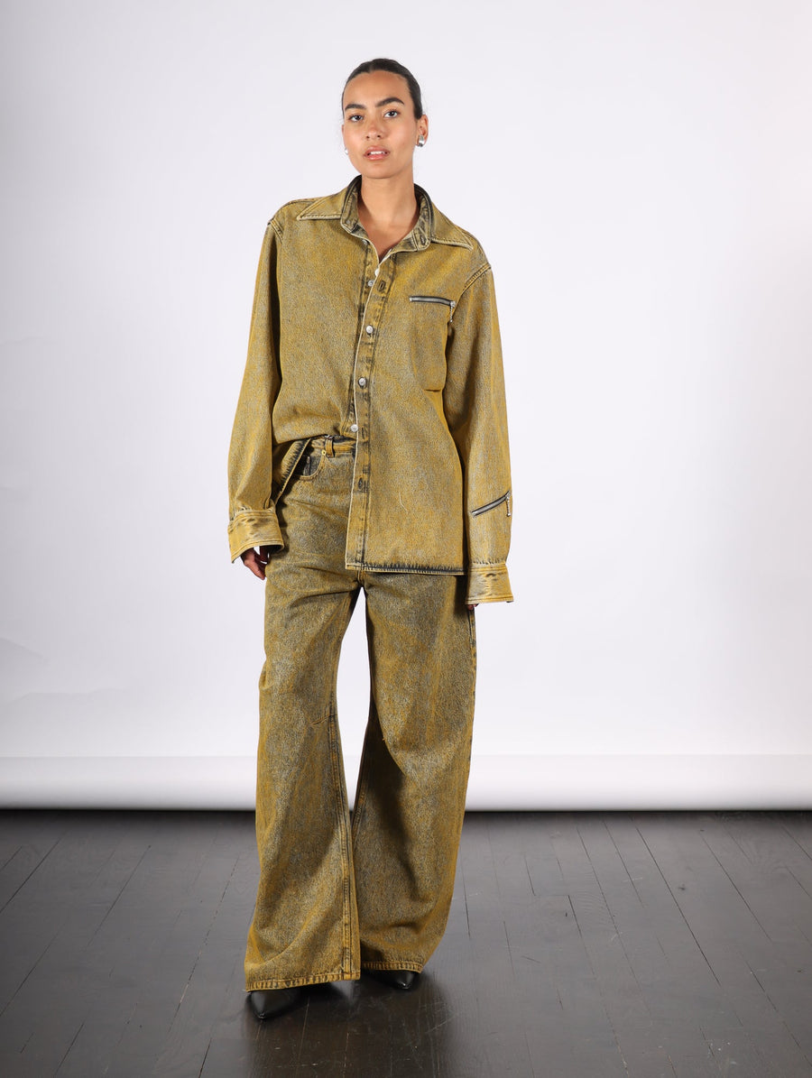 Five Pocket Pants in Yellow Wash by MM6 Maison Margiela