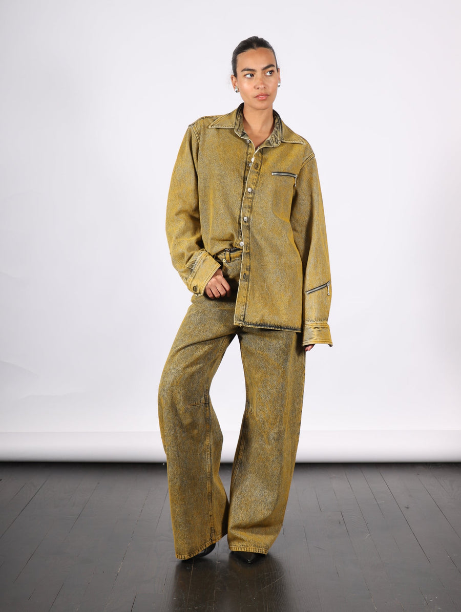 Five Pocket Pants in Yellow Wash by MM6 Maison Margiela