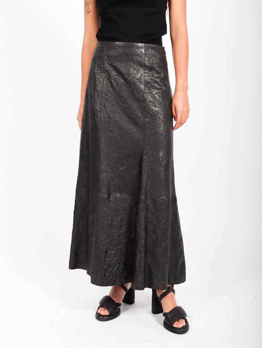 Floella Leather Skirt in Black by Malene Birger-Idlewild