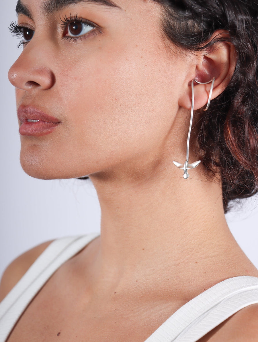 Flying Bird Earrings in Silver by Henrik Vibskov-Idlewild