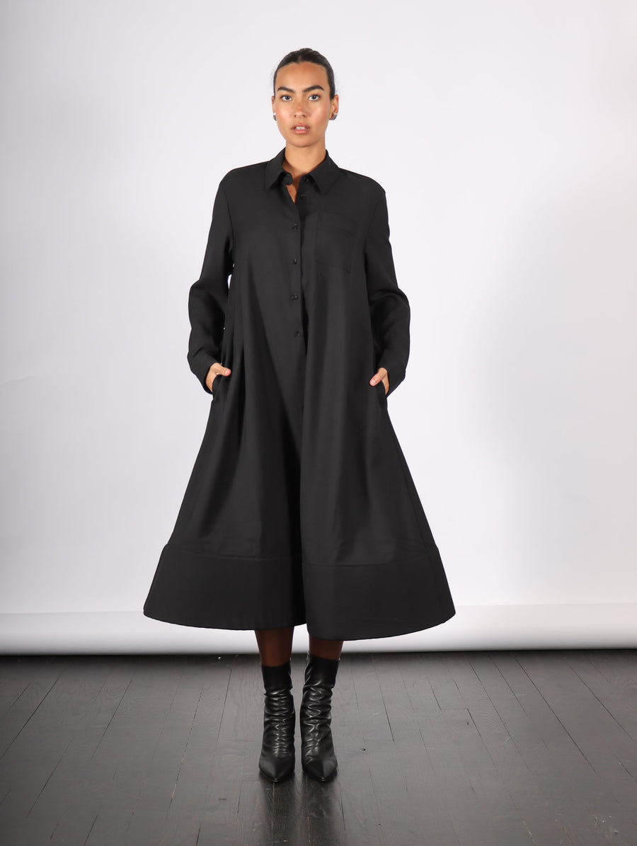 Foam Bottom Shirt Dress in Black by Melitta Baumeister