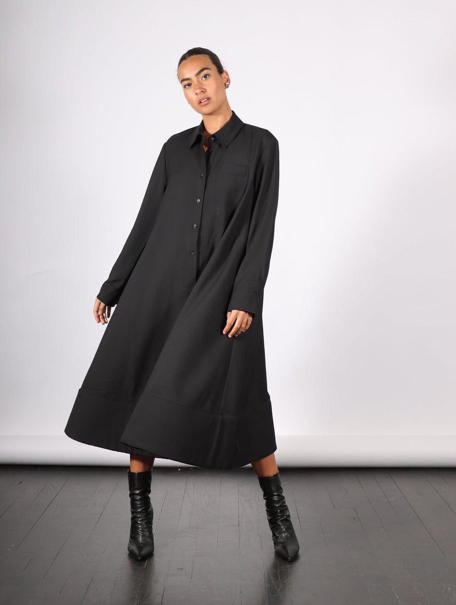 Foam Bottom Shirt Dress in Black by Melitta Baumeister