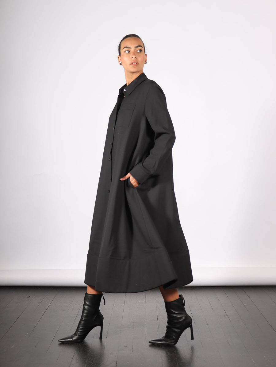 Foam Bottom Shirt Dress in Black by Melitta Baumeister