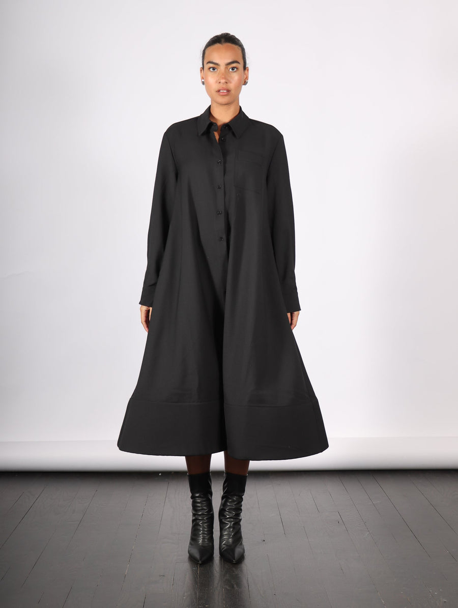 Foam Bottom Shirt Dress in Black by Melitta Baumeister