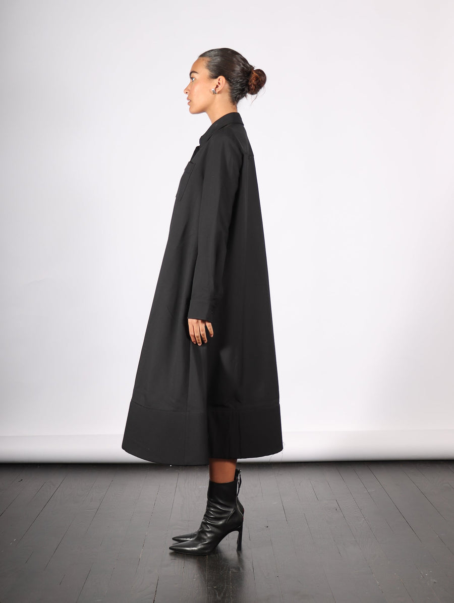 Foam Bottom Shirt Dress in Black by Melitta Baumeister