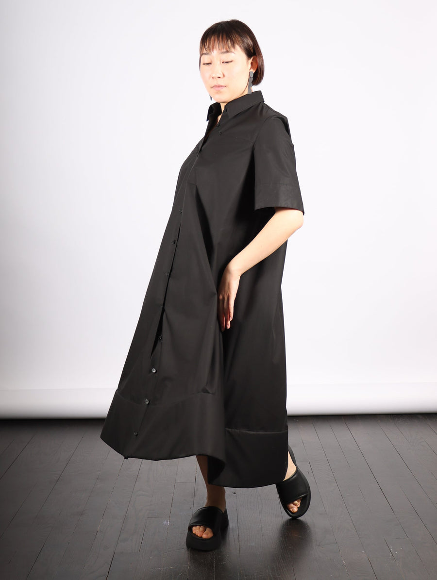 Foam Bottom Shirt Dress in Black by Melitta Baumeister