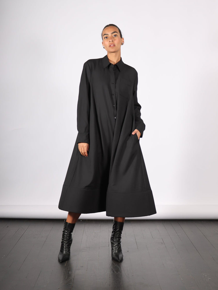 Foam Bottom Shirt Dress in Black by Melitta Baumeister