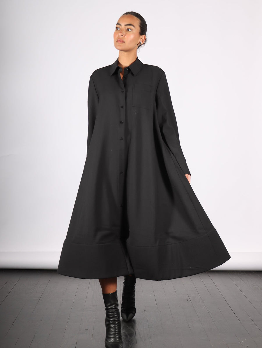 Foam Bottom Shirt Dress in Black by Melitta Baumeister