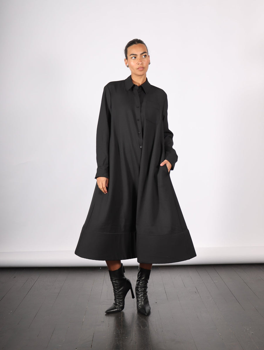 Foam Bottom Shirt Dress in Black by Melitta Baumeister