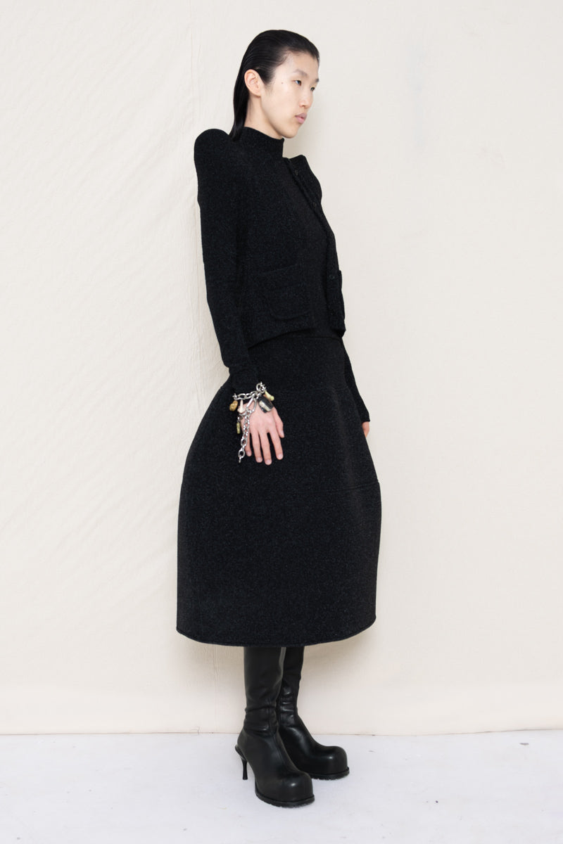 Foamy Shoulder Cardigan in Glitter Black by Melitta Baumeister-Melitta Baumeister-Idlewild