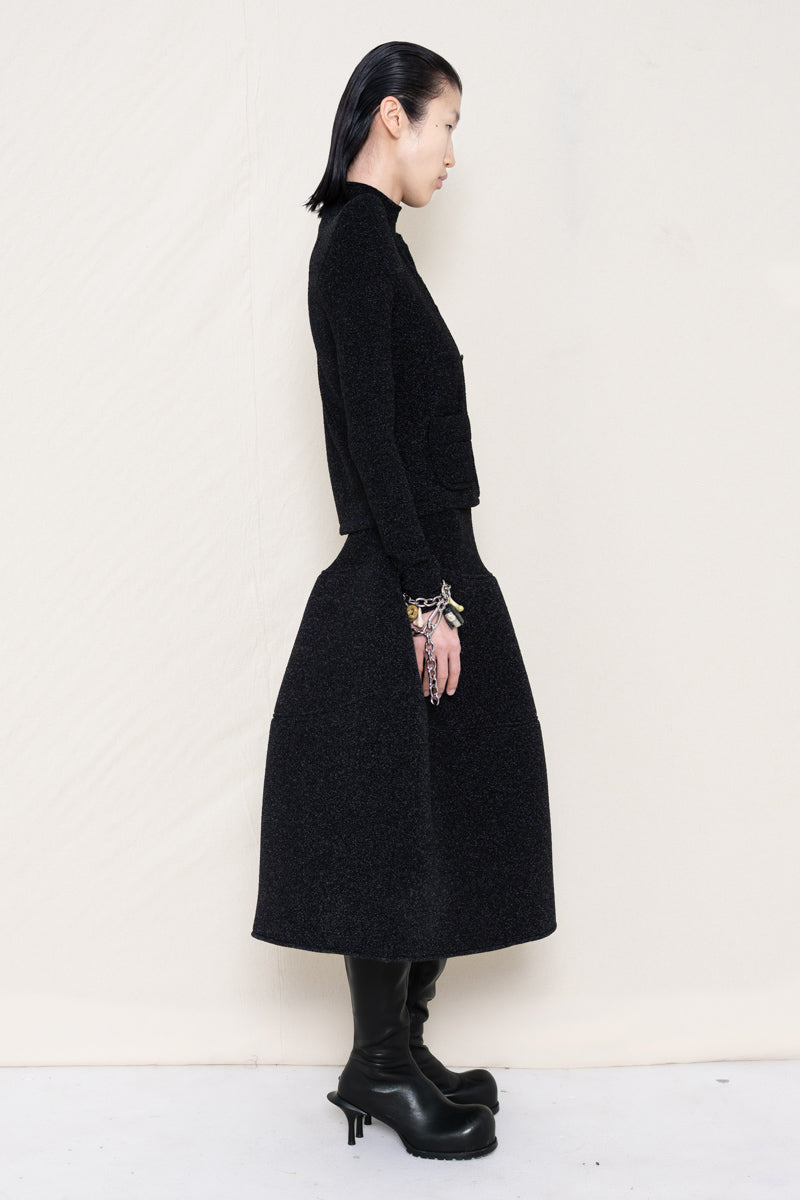 Foamy Shoulder Cardigan in Glitter Black by Melitta Baumeister-Melitta Baumeister-Idlewild