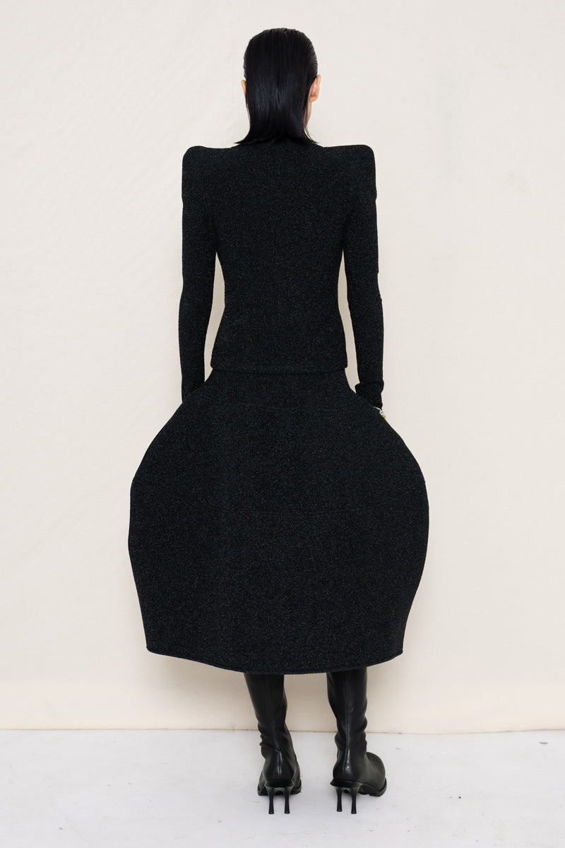 Foamy Shoulder Cardigan in Glitter Black by Melitta Baumeister-Melitta Baumeister-Idlewild