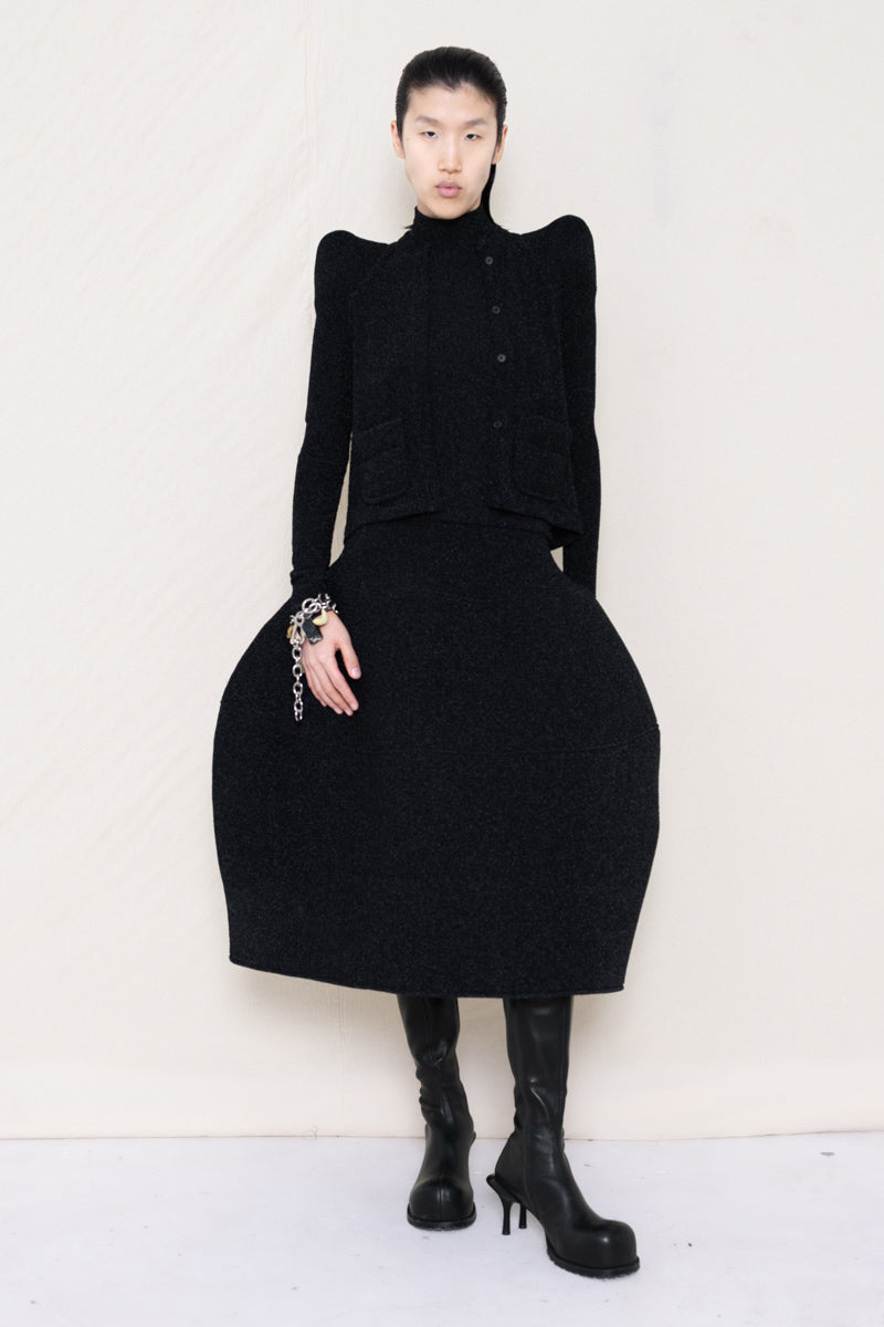 Foamy Shoulder Cardigan in Glitter Black by Melitta Baumeister-Melitta Baumeister-Idlewild