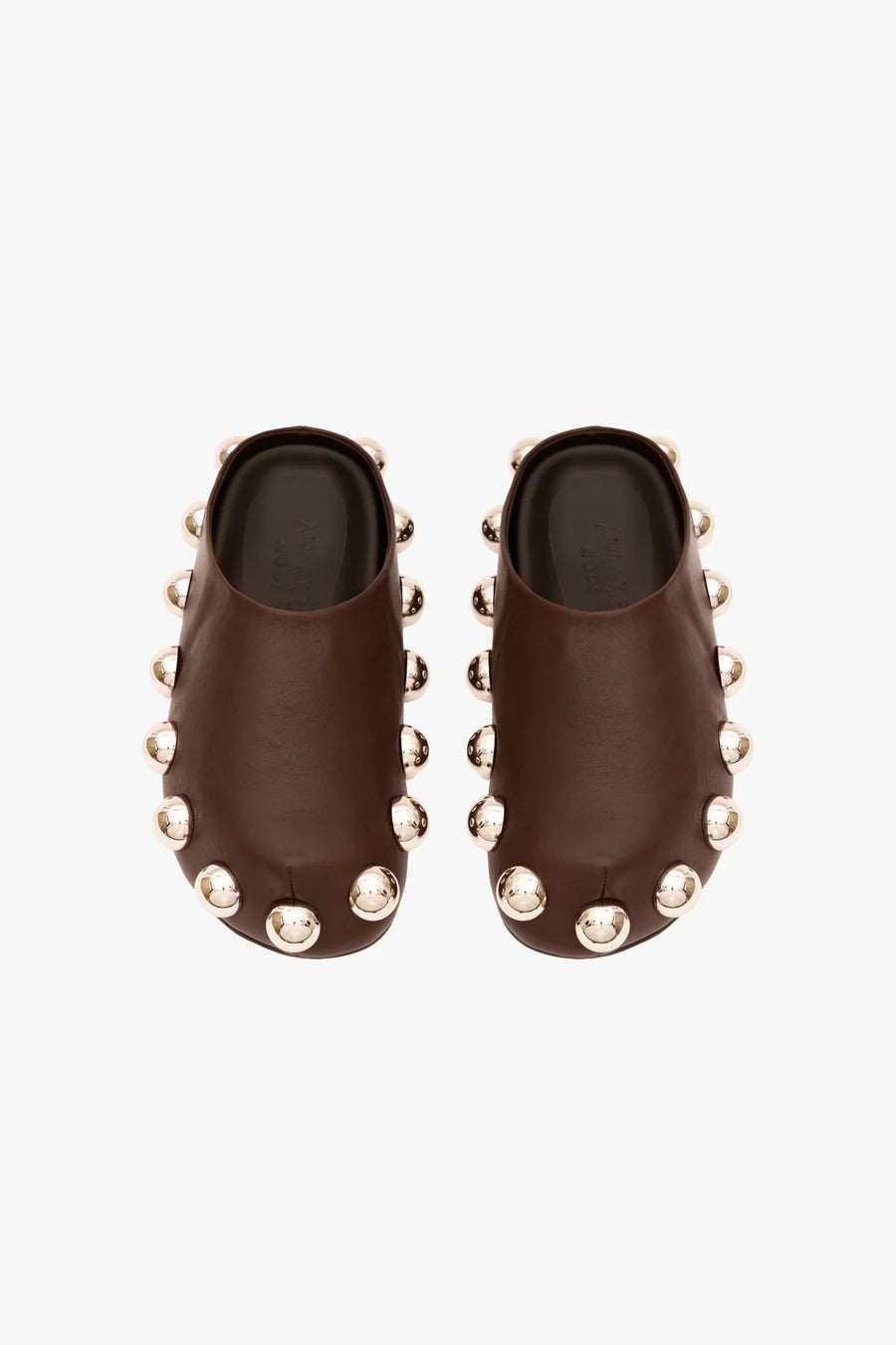 Gabi Embellished Clog in Brown & Silver by A.W.A.K.E. Mode
