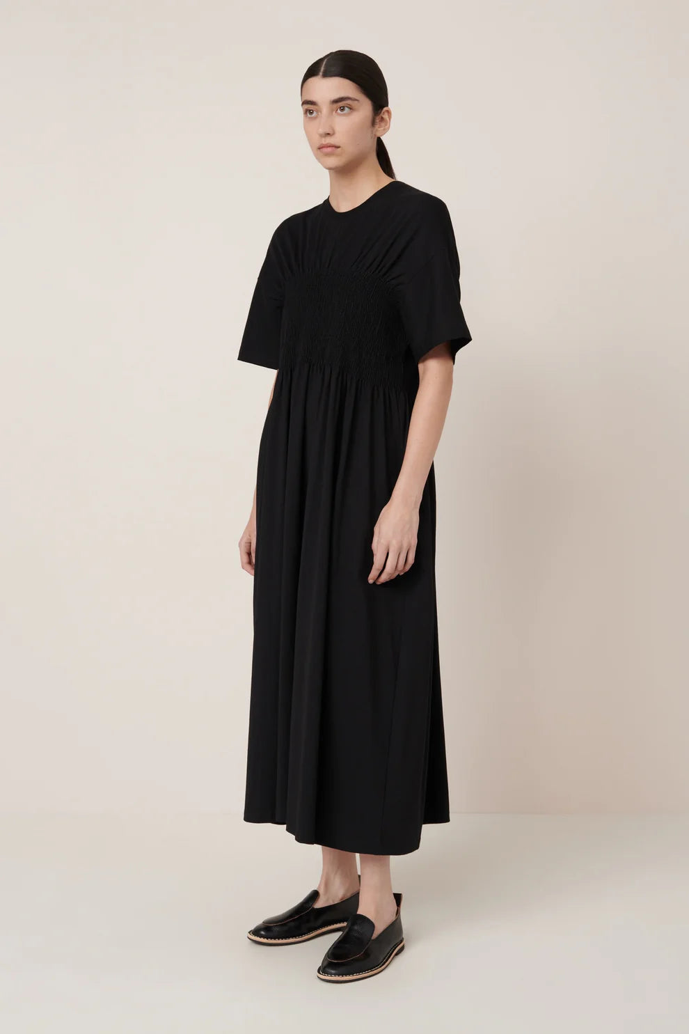 Gathered Dress in Black by Kowtow-Kowtow-Idlewild