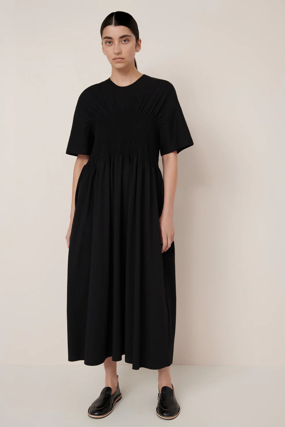 Gathered Dress in Black by Kowtow-Kowtow-Idlewild