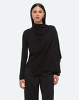 Scarf Long Sleeve Top in Black by Helmut Lang-Tops-Helmut Lang-Idlewild