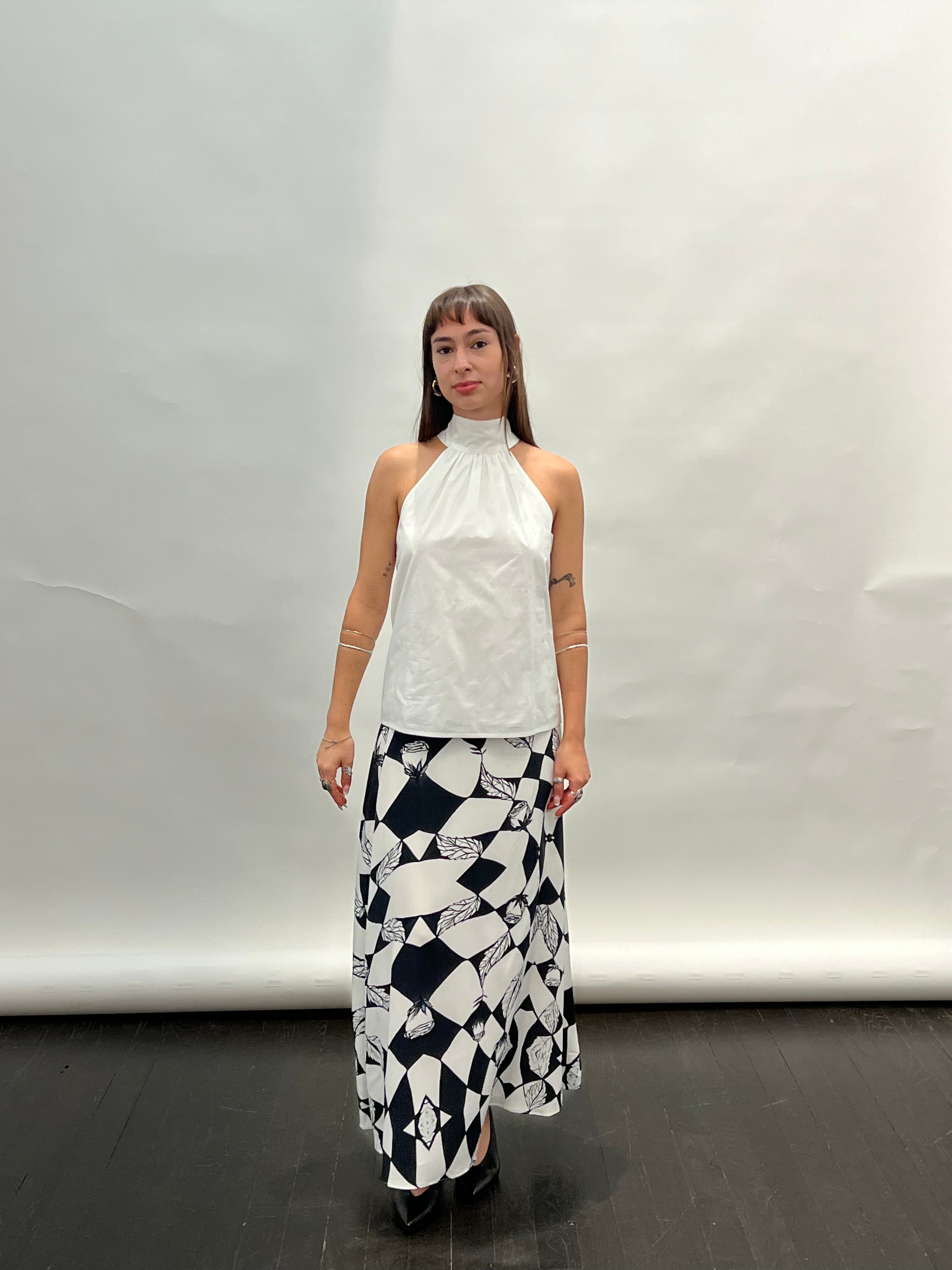 Halter Neck Top with Big Bow in White by Shwetambari-Shwetambari-Idlewild