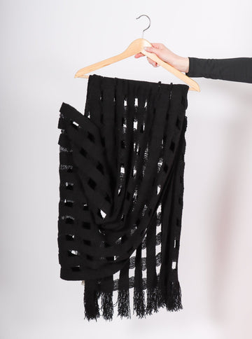 Handwoven Grid Wrap in Black by Lauren Manoogian-Lauren Manoogian-Idlewild
