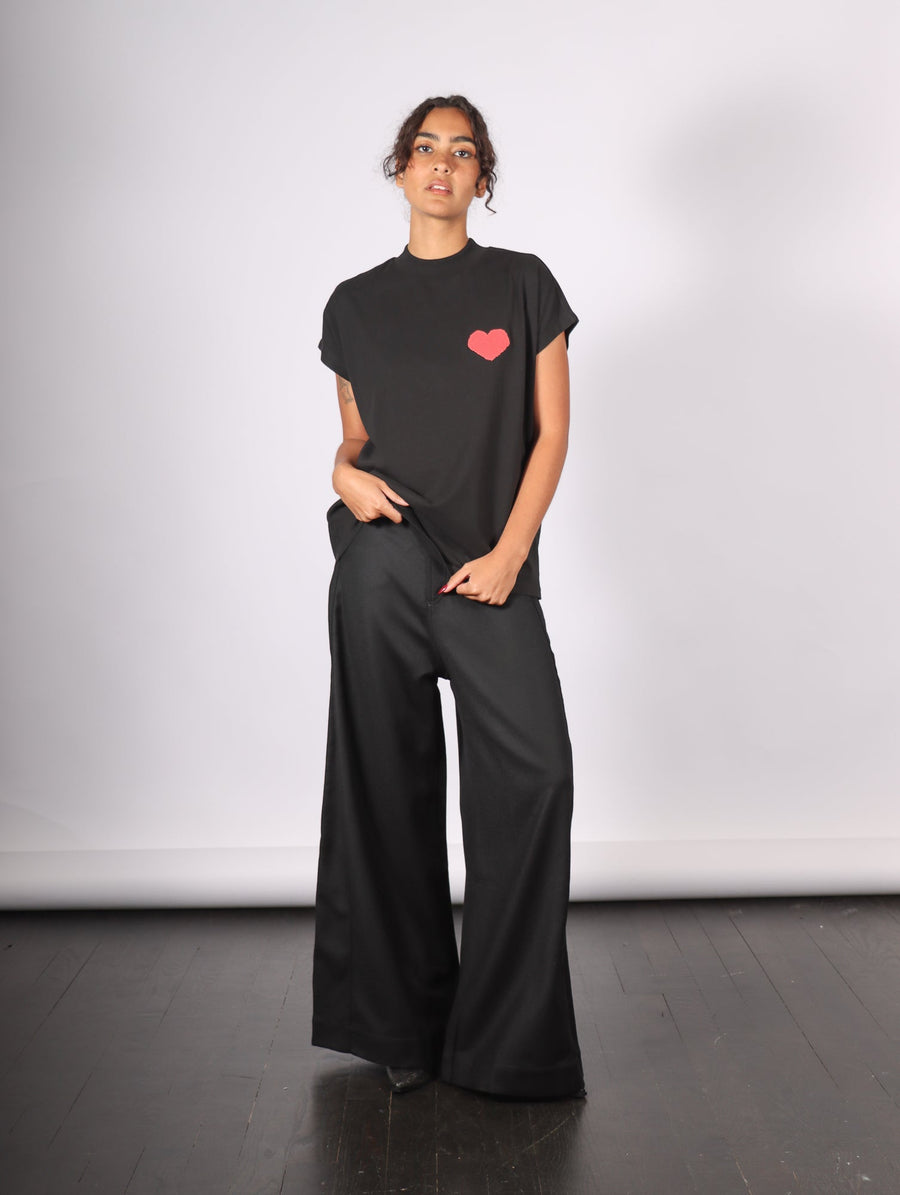 Heart Volta T-Shirt in Black by Thinking Mu