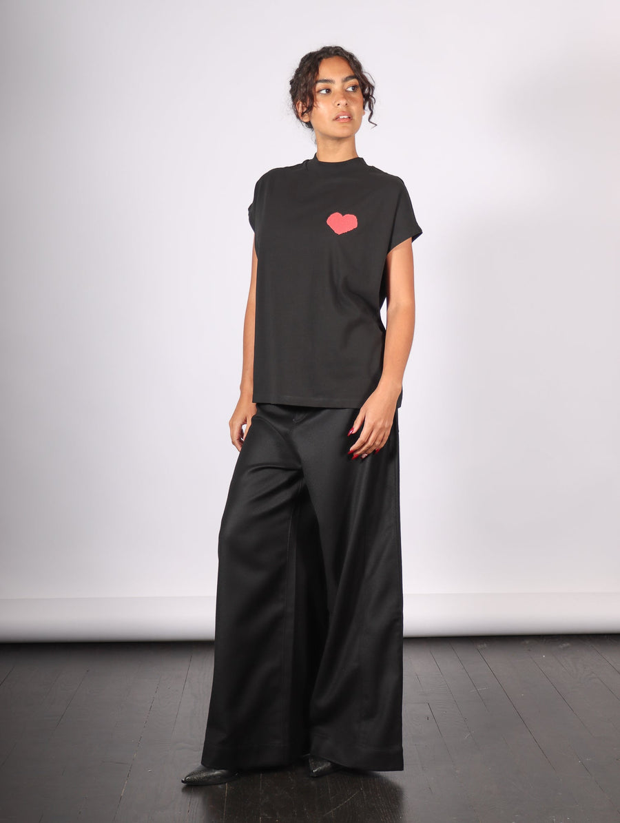 Heart Volta T-Shirt in Black by Thinking Mu