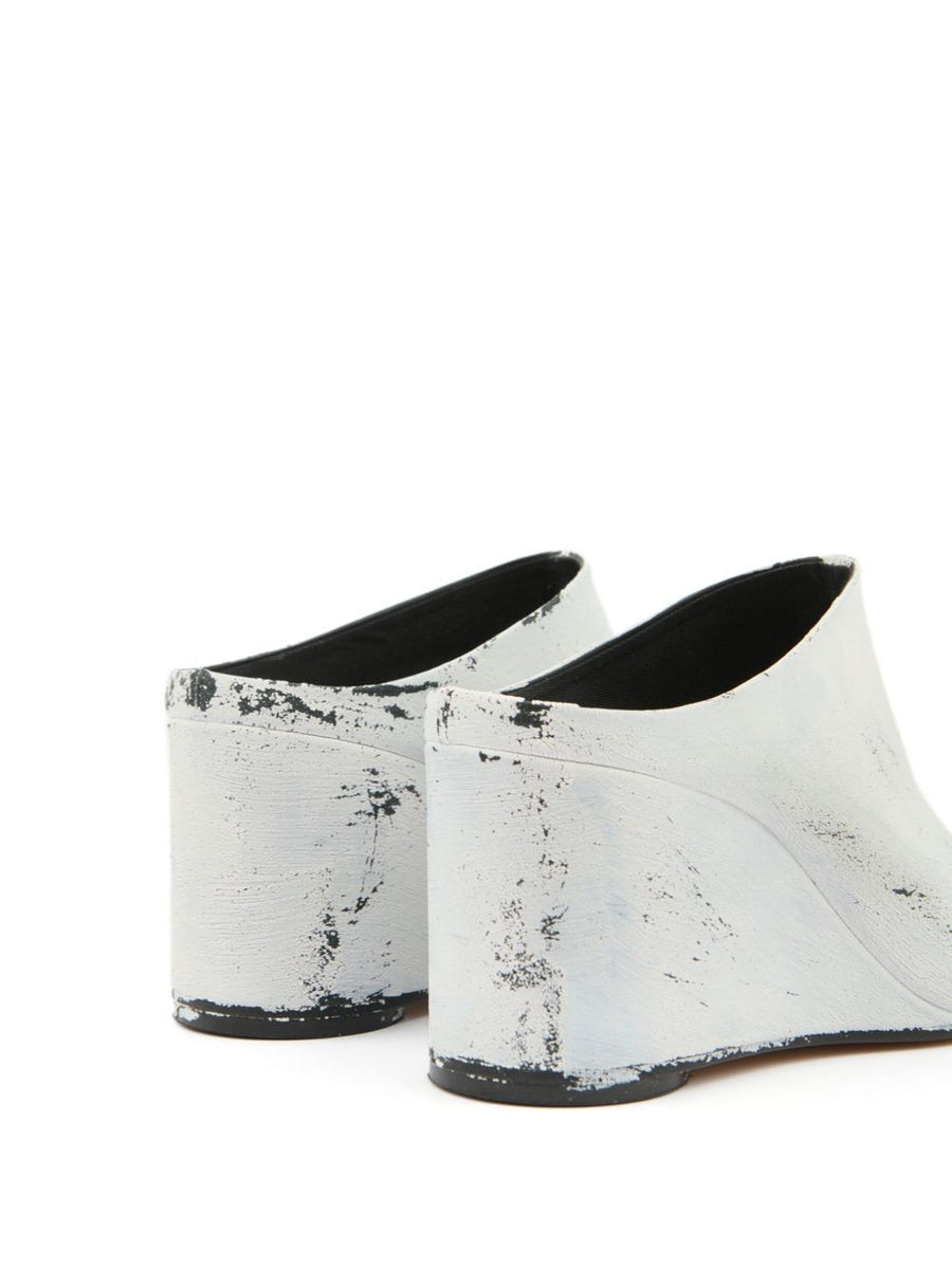 Heeled Slipper Wedge in White by MM6 Maison Margiela-MM6-Idlewild