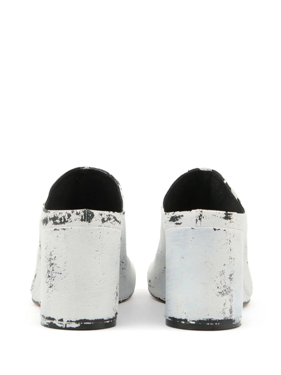 Heeled Slipper Wedge in White by MM6 Maison Margiela-MM6-Idlewild