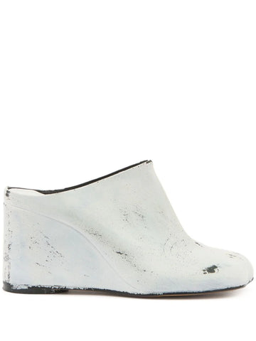 Heeled Slipper Wedge in White by MM6 Maison Margiela-MM6-Idlewild