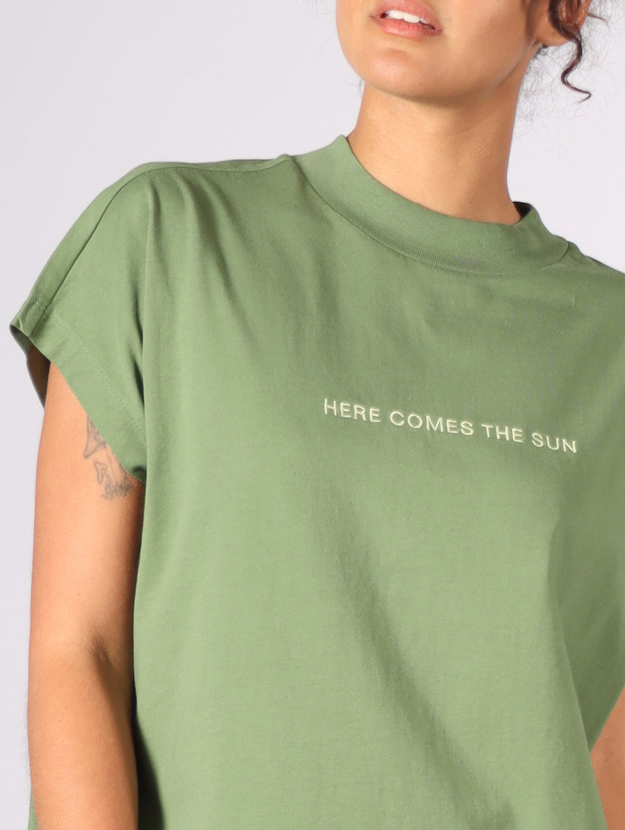 Here Comes the Sun Cactus Volta T-Shirt in Green by Thinking Mu