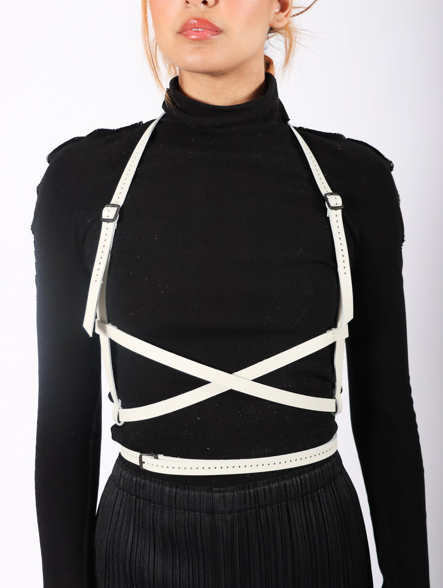 Hiastee MNML Harness in White by Aumorfia-Idlewild