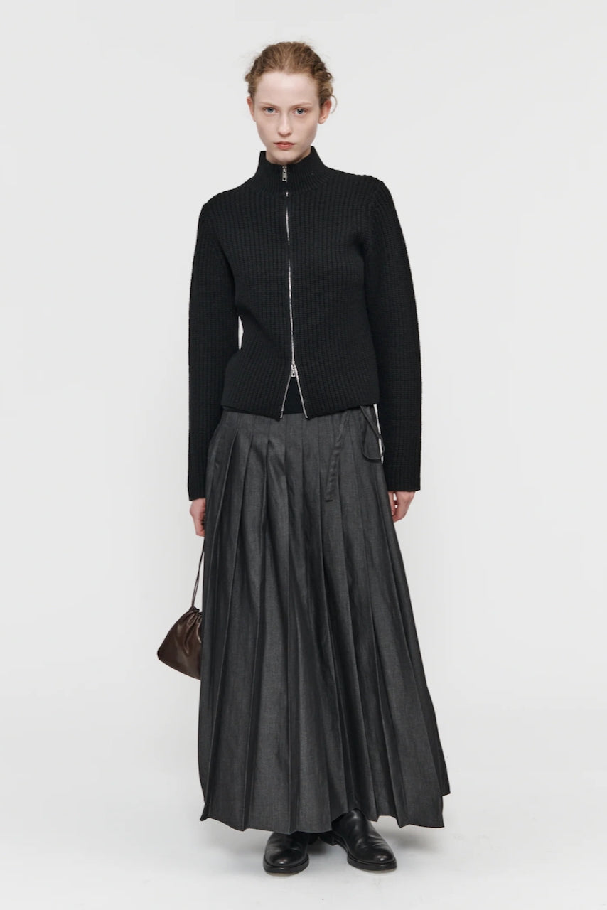 High Neck Zip Up Black by 6397-Tops-6397-Idlewild