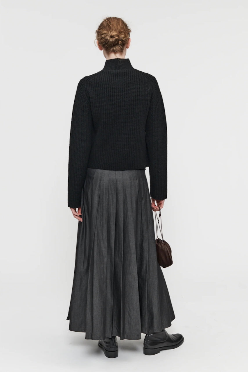 High Neck Zip Up Black by 6397-Tops-6397-Idlewild