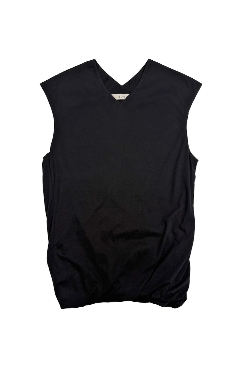 High V Neck in Black by 6397-Tops-6397-Idlewild