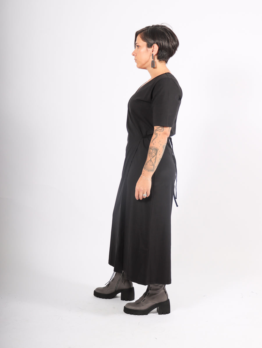 Crossover Dress in Black by Kowtow-Idlewild