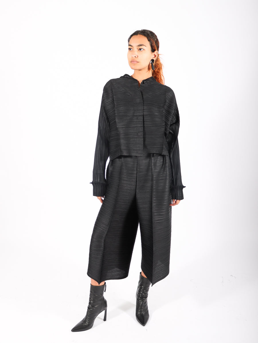 Thicker Bounce Jacket in Black by Pleats Please Issey Miyake