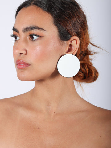 Polka Dot PL Earrings in White by Aumorfia-Idlewild