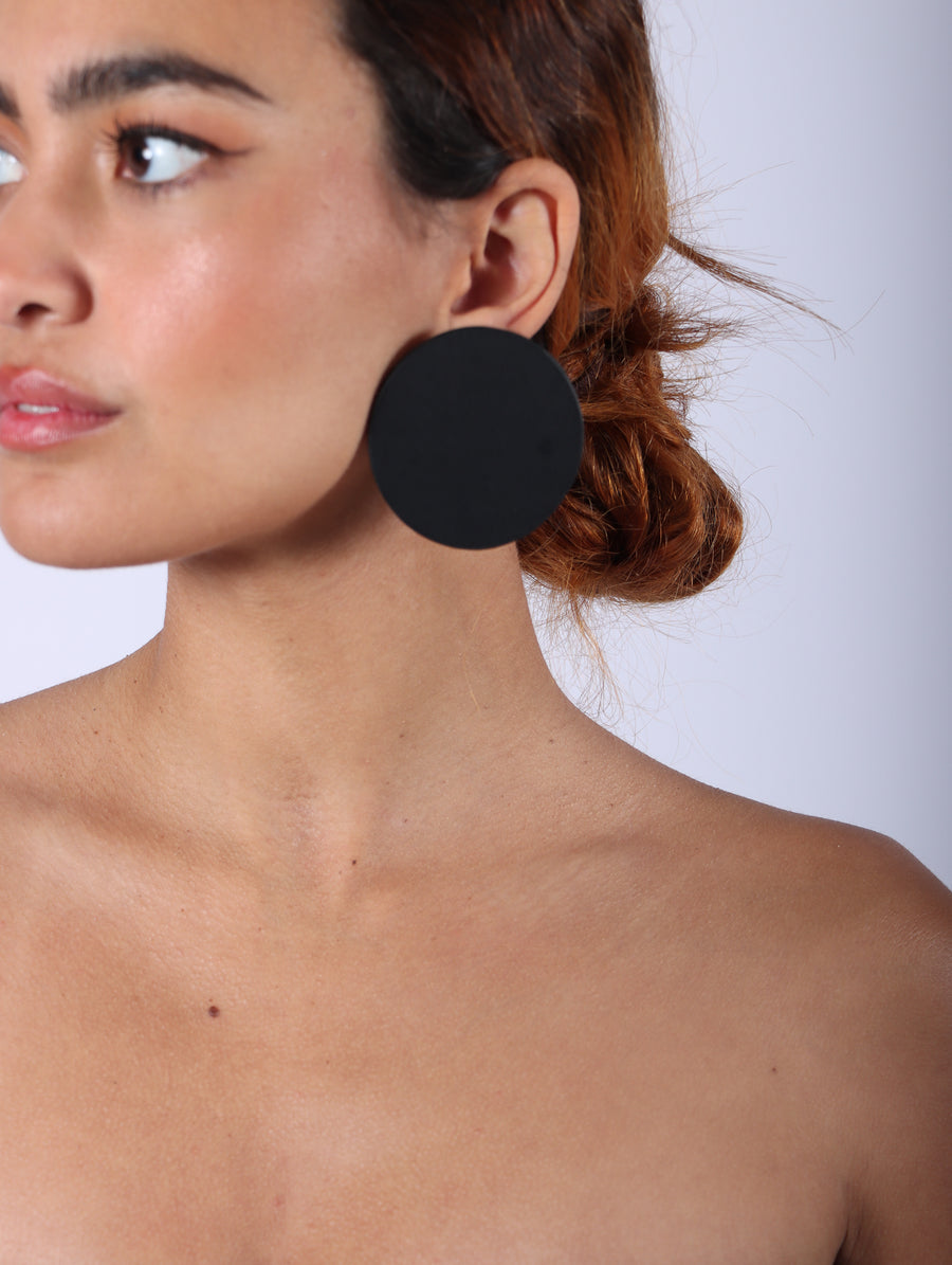 Polka Dot PL Earrings in Black by Aumorfia-Idlewild