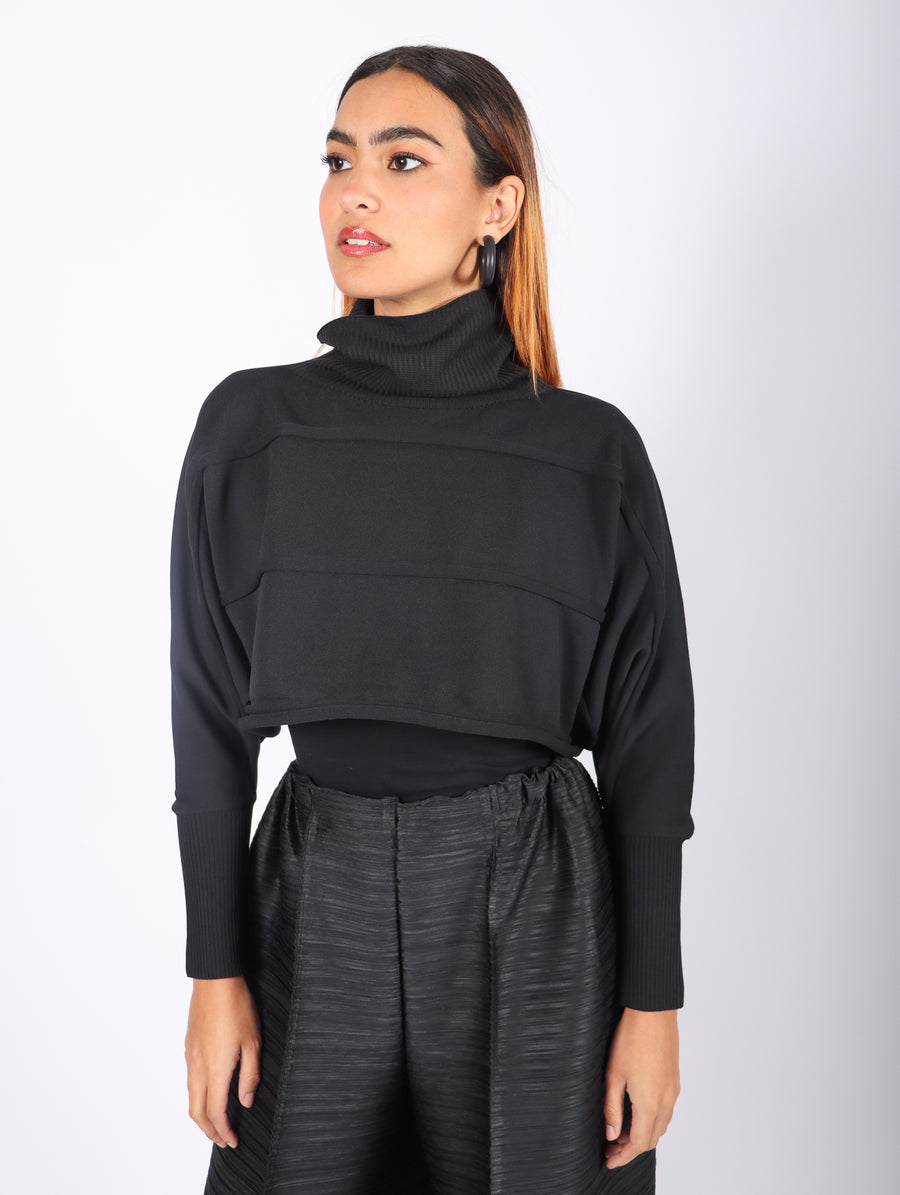 Icy Knit Top in Black by Pleats Please Issey Miyake