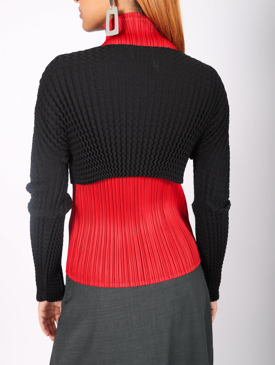 Spongy Cropped Top in Black by Issey Miyake-Idlewild