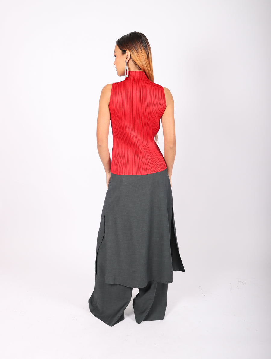 New Colorful Basics 3 Top in Red by Pleats Please Issey Miyake-Idlewild