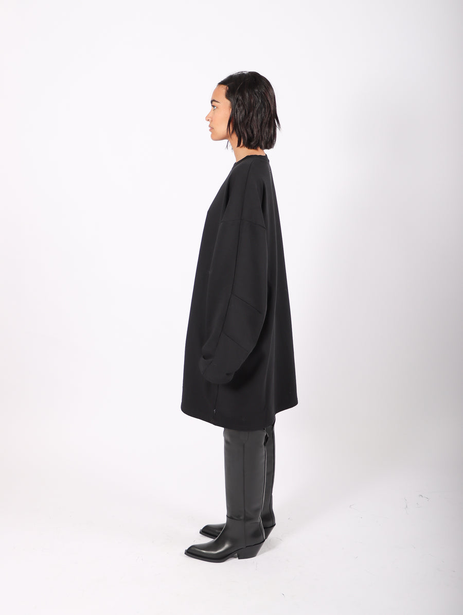 Mini Sweatshirt Dress in Black by MM6 Maison Margiela-Idlewild