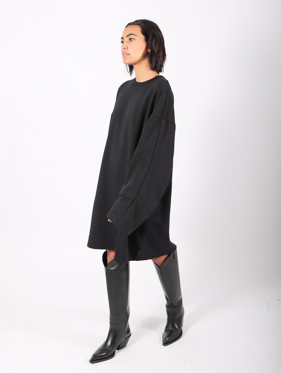 Mini Sweatshirt Dress in Black by MM6 Maison Margiela-Idlewild