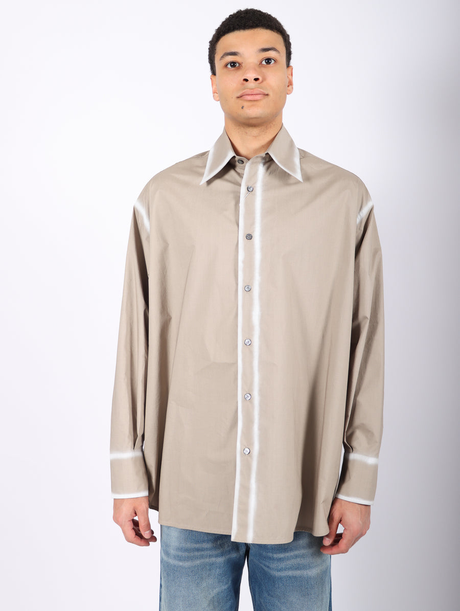 Long Sleeved Shirt in Taupe by MM6 Maison Margiela-Idlewild